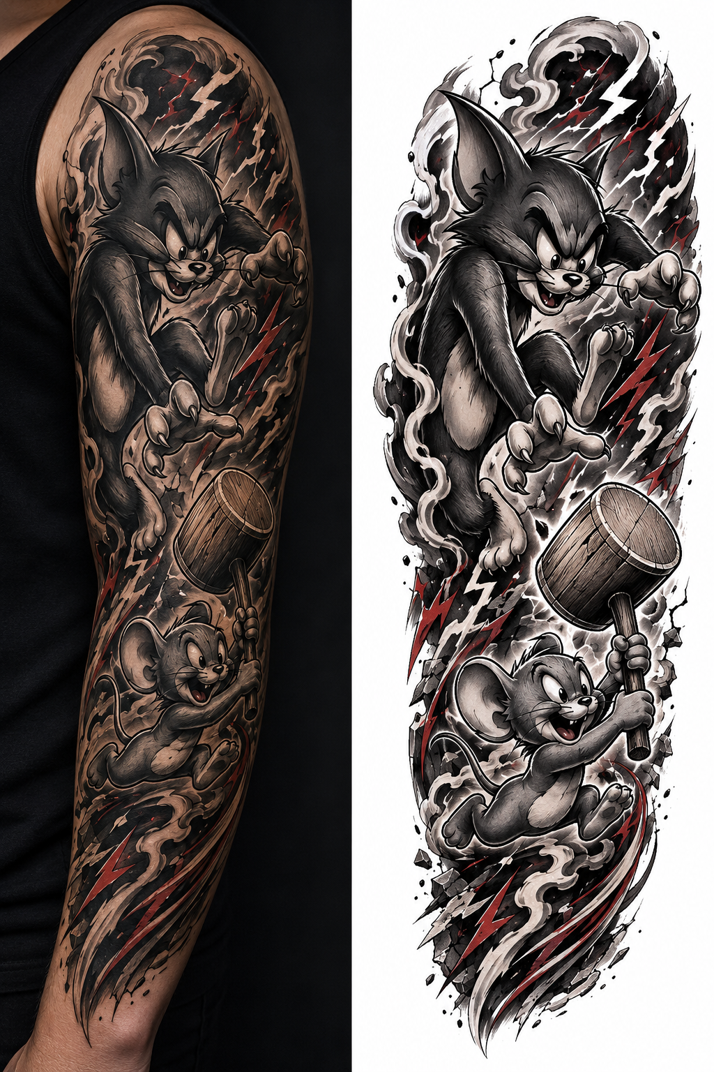 Electric Chase tattoo model preview